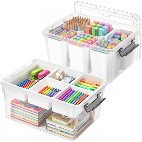 Citylife 17QT 2Packs Clear Craft Organizers and Storage Bins with Lids - size: 17 Qt- 2 Pack- W