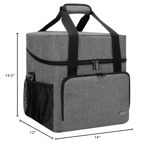 LUXJA Serger Machine Carrying Case with Bottom Wooden Board, Gray - color: Gray