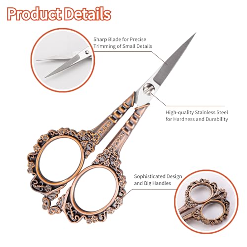 Copper All Purpose Scissors with Sheath, Sharp Sewing & Embroidery Scissors for Office, Home & School - color: Copper