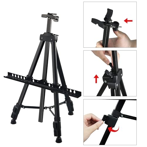 RRFTOK Black 3 Pack 21-66 Inch Art Easel Stand for Painting and Sign - style: 66BL 3-pack