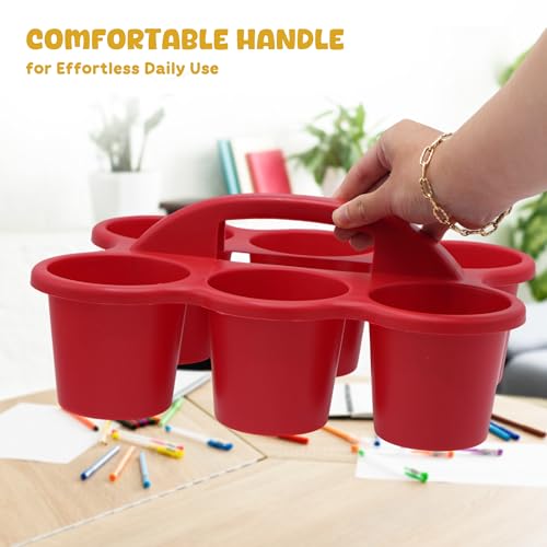 4E's Novelty 4 Pack Caddy for Classroom, Classroom Pencil Caddy, Durable Table Cup Drink Holder, Sturdy Schools Desk Bin, Craft Caddy, Colorful Art Supply Caddies for School Home, Teacher Organizer