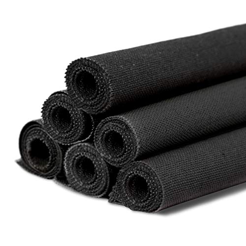 6 Pcs Linen Needlework Fabric, Square Embroidery Fabric 9 Colors Stitch Cloth for Garment Crafts and Decoration Embroidery Project - color: Total Eclipse, size: 12 * 12 inch