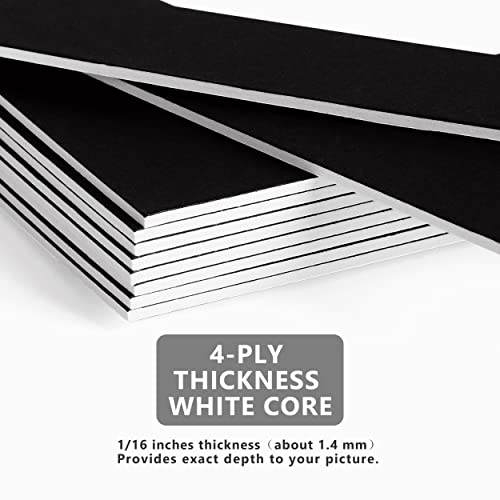 Somime 10 Pack Black Acid Free Precut Picture Mats 16x20 for 11x14 Photos - size: black 10pc precut 16x20