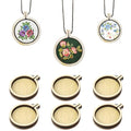 Dnyta 10pcs Mini Embroidered Hoop Round Tiny Cross Stitch Hoops, 1.6"