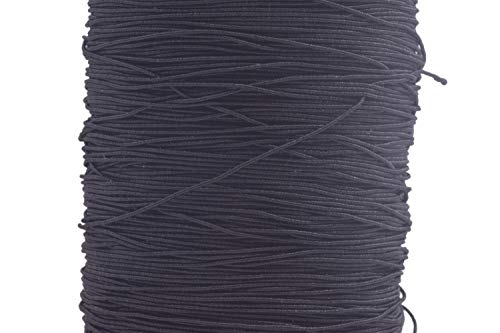 KONMAY Elastic Thread for Sewing Machine, 500 Meters 0.5mm Black for Shirring, Smocking, Gathering, Stretchy Strings for Bracelets - color: Black