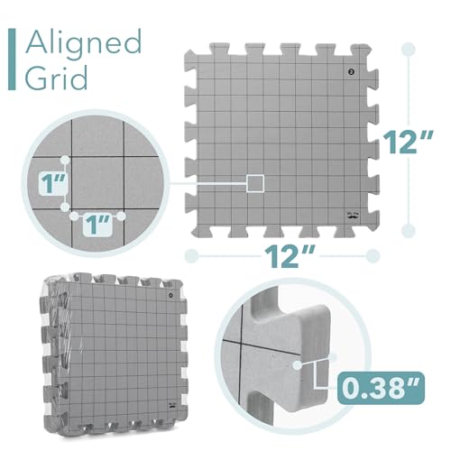 Mr. Pen- Interlocking Blocking Mats, 12” x 12”, 4 Pack with 50 T-Pins