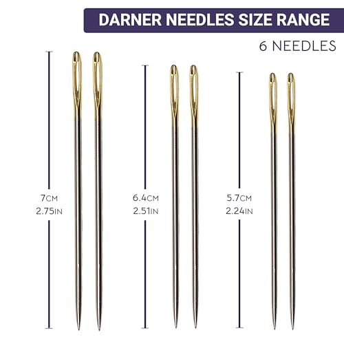 The Quilted Bear Gold Eye Darning Needles, Sizes 3/2/1 - size: Darner Needles 3.0/2.0/1.0