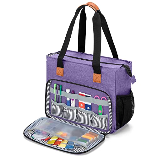 LUXJA Embroidery Project Carrying Bag, Purple - color: Purple