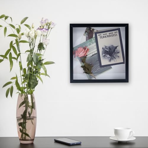 Muzilife 12x12 Shadow Box Wood Picture Frame, HD Glass, 2PCS, Black - color: Black, size: 2pcs 12X12