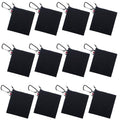 Muka 12 Pack Coin Purse with Carabiner Cotton Canvas Pouch 4-1/4 x 4-1/4 Inches-Black - color: Black