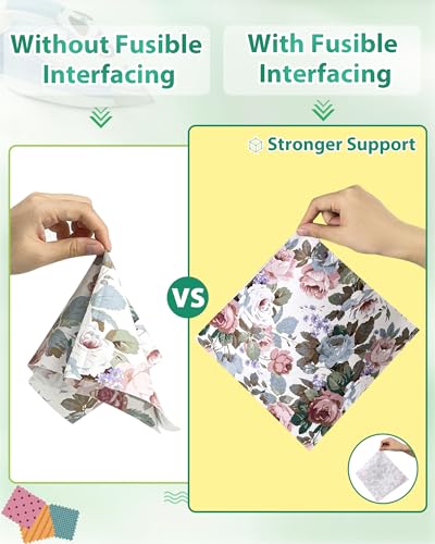 Medium Weight Woven Cotton Iron-On Fusible Interfacing,44"X 2yd 100% Cotton - size: Medium Weight