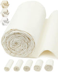 FIVEIZERO 100% Cotton Muslin Fabric by The Yard,59in x 10yd Cream Bleached Cotton Muslin Cloths–Medium Weight Beige Calico Fabric for Sewing,Quilting,Embroidery,Crafts & Apparel Projects - color: Cream, size: 10 yards bolt
