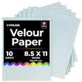 Hygloss Velour Paper 8.5 x 11 Soft Flocked Craft Paper,10 Sheets Light Blue - color: Light Blue