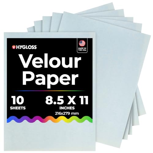 Hygloss Velour Paper 8.5 x 11 Soft Flocked Craft Paper,10 Sheets Light Blue - color: Light Blue