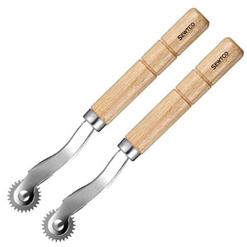 Sewing tracing Wheel for Sewing Patterns, Wood and Stainless Steel Pounce Wheel, Perforation Cutter, Tracing Wheel Sewing, Rotary Perforator, Pounce Wheels, 2 Pack (2 Pack Made in Taiwan) - size: 2 Pack made in Taiwan
