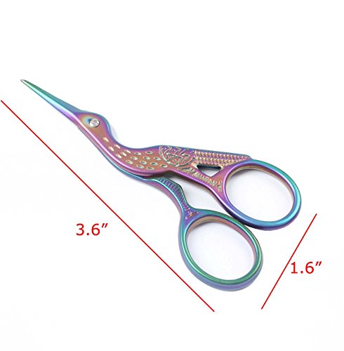 BIHRTC Stainless Steel Sharp Tip Classic Stork Scissors Crane Design Sewing