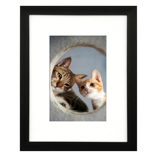 8x10 Photo Frame Gallery Picture frame with 5x7 mat,Freestanding and Wall Mountable,Black - color: Black, size: 8x10