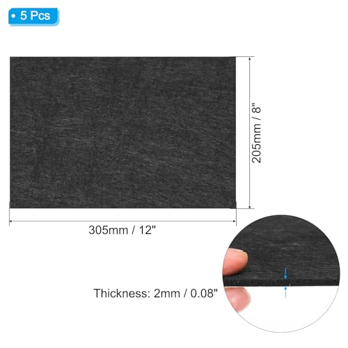 PATIKIL 12x8 Inch Black Felt Furniture Pad, 5 Pack, Rectangular, Anti-Scratch - color: Black, size: 12x8 Inch