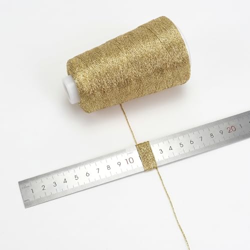 Metallic Crochet Thread, 80g Lurex Yarn for Charms（Gold - color: Gold
