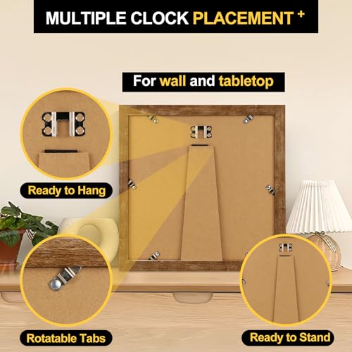 TOFOREVO 10x10 Picture Frames with 8x8 Mat Set of 2, Rustic Brown - color: Rustic Wood, size: 10x10