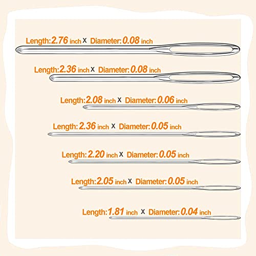 28/35/60 PCS Large-Eye Blunt Needles, Stainless Steel Yarn Knitting Needles, Sewing Needles for Hand Sewing, Crafting Knitting Weaving Stringing Needles, Perfect for Finishing Off Crochet Projects