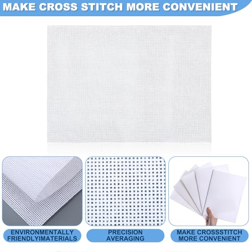 8 Pcs 13 Mesh Needlepoint Canvas 14" x 20" White Blank - size: 14" X 20", style: 13 Mesh