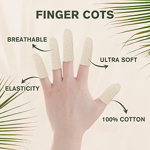 Evridwear 20PCS Cotton Finger Cots for Eczema, Cracked Skin, Calluses - size: 20 Count (Pack of 1)