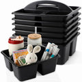 6 Pack Plastic Classroom Organizer Caddy with Handle, Black - color: Black