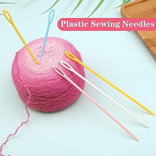 Lunarm Plastic Needles 50pcs Yarn Needles Plastic Large Eye 5.91inch/15cm - size: 5.91 inches