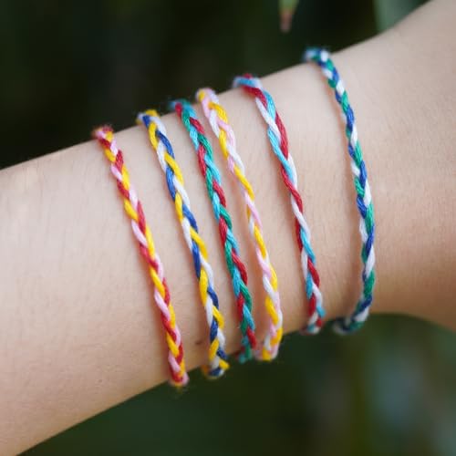 Friendship Bracelet String 24 Rainbow Color Skeins, Embroidery Floss Cross Stitch Embroidery Thread Floss Bracelet Making Yarn, Craft Floss - color: 24 Color