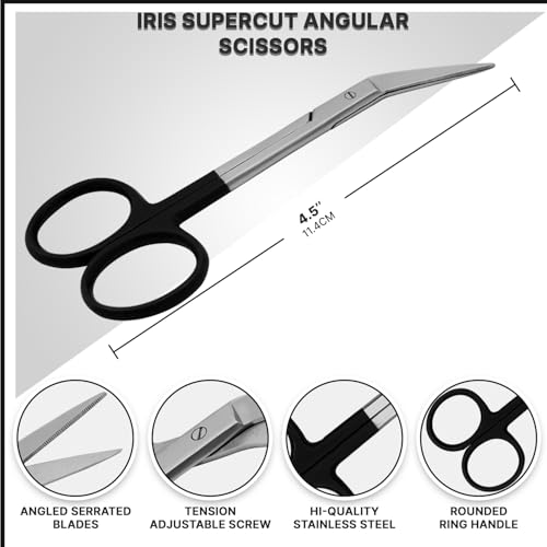 Iris Scissors 4.50" Str/Cud/Angled TC Tungsten Carbide, Supercut O.R. Grade (Supercut Angled) - style: Supercut Angled
