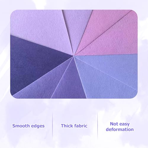 30Pcs Stiff Felt Sheets, 1mm Thick Felt Fabric Squares for Sewing & DIY - color: Purple Series