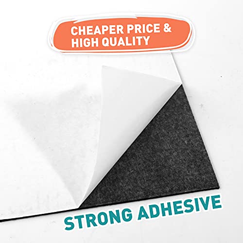 12"x12"x1/8" Thick Adhesive Black Felt Sheets Sticky Felt Fabric Pads 8pcs