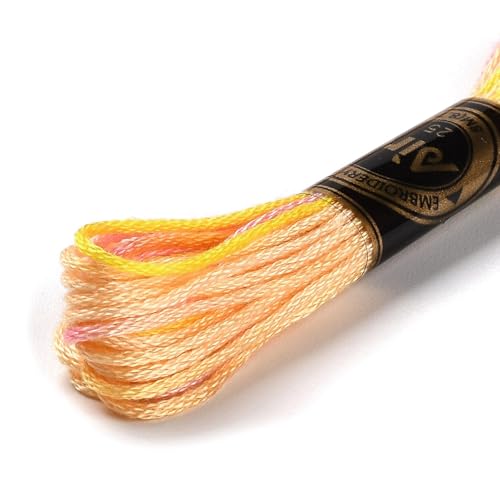 10 Skeins Gold 0.5mm 6-Ply Polyester Embroidery Floss Cross Stitch Threads Segment Dyed Gradient for DIY Craft Hand Sewing Knitting DIY Crafts Jewelry Making 8.75 Yards(8m)/Skein - color: Gold