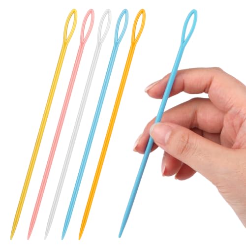 Lunarm Plastic Needles 50pcs Yarn Needles Plastic Large Eye 5.91inch/15cm - size: 5.91 inches