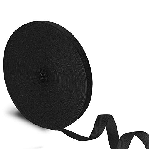 Willbond 100% Cotton Twill Tape 1/2 Inch X 25 Yards Herringbone,None - color: Black, size: 3/8 Inch, 27 Yards