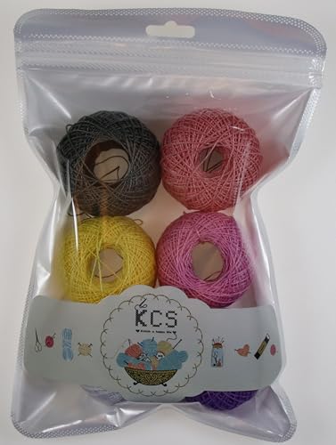 KCS Mercerized Pearl Cotton Thread Size 8 Crochet Needlework Embroidery Threads Ball (6, 17) - color: 17