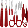 Sewing Seam Ripper Tool,Stitch Remover and Thread Cutter with 2Big+2Small Seam Rippers,1 Pack Thread Snips,1Pack 5”Scissor - color: Classic Red