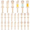 PH PandaHall 3 Style 24pcs Wooden Floss Bobbins Embroidery Bobbins Wood Thread Winding Boards Human Shaped Thread Organizer Cross Stitch Bobbin for Sewing Storage Embroidery Crafting DIY Projects