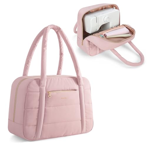 Teamoy Puffer Sewing Machine Carrying Case, Pink - color: Pink