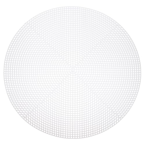 MECCANIXITY 4pcs 15" Plastic Mesh Canvas Sheet 5 Count Round Needlepoint Blank Canvas for Embroidery Knit Crochet Acrylic Yarn Crafting, White - size: 15"