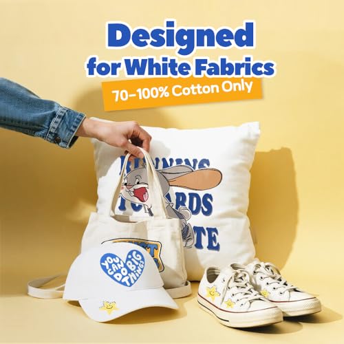 TranSmile Heat Transfer Paper for White Fabric, 8.5 x 11 In, 10 Sheets - color: White, size: 10 Sheets