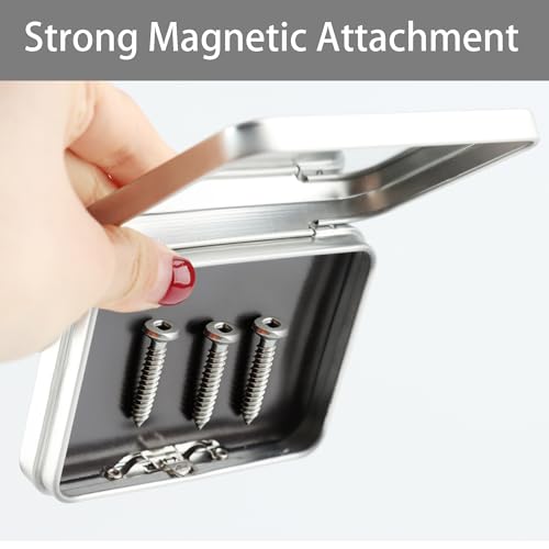 2Pcs Magnetic Needle Holder Case, Built-in Magnet Storage Box for Sewing Craft Knitting Embroidery Organizers, Secures Needles Pins Needlepoint Scissors Under 3.2inch/8.1cm(Silver) - color: Silver
