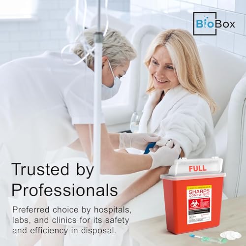 Sharps Container - Large Sharps Containers for Home Use, Needle Disposal - size: 5 Quart