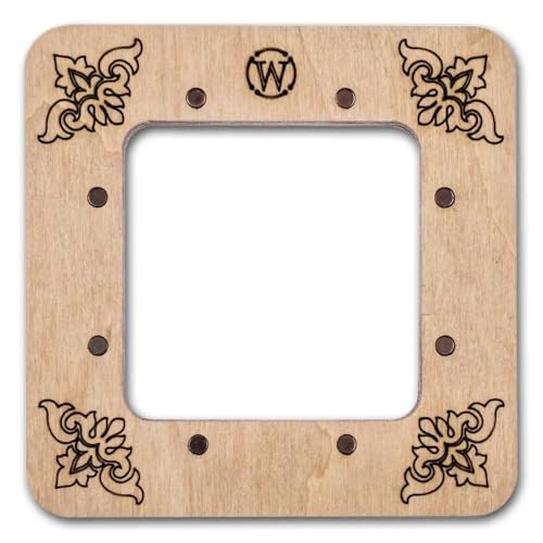 Small Hoop with Magnetic Holders from Plywood for Embroidery and Cross Stitching, MP-012 Size(2.6x2.6 in) (Celadon) - color: Celadon