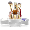 Masirs Small 360 Rotating Makeup Organizer, 5 Compartments, Square White - color: Square White