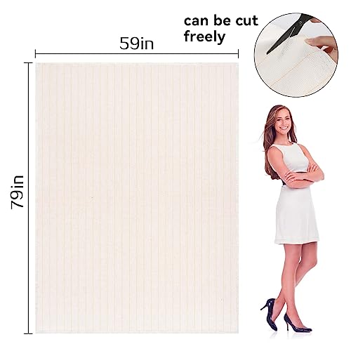 79×59in Durable Yet Forgiving Overlocking Tufting Cloth with Marked Lines - size: 79 × 59 inch