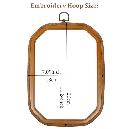 Resin Decorative Embroidery Hoop - 3 Square Pieces 10*7 inch Cross Stitch Hoops Set, Resin Embroidery Frame for Display Sewing Craft Hanging Ornament - style: Square-10*7inch-3pcs
