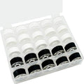 New brothread 25pcs Size A SA156 Prewound Bobbin Thread -15White+10Black - color: 90wt white+black