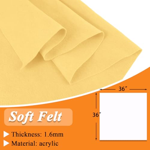 IONTACH 36" X 36" Soft Felt Fabric 1.6mm Thick (Buff Yellow) - color: Buff Yellow, size: Soft - 36" X 36"